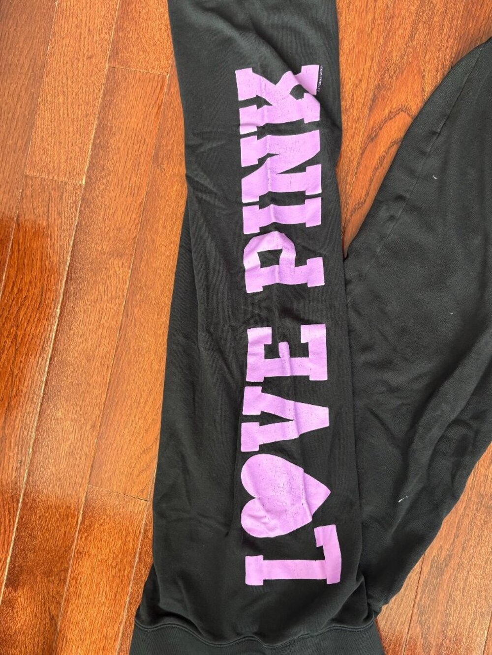 VINTAGE VS PINK "I LOVE PINK" Leggings | Size L | Well-Worn